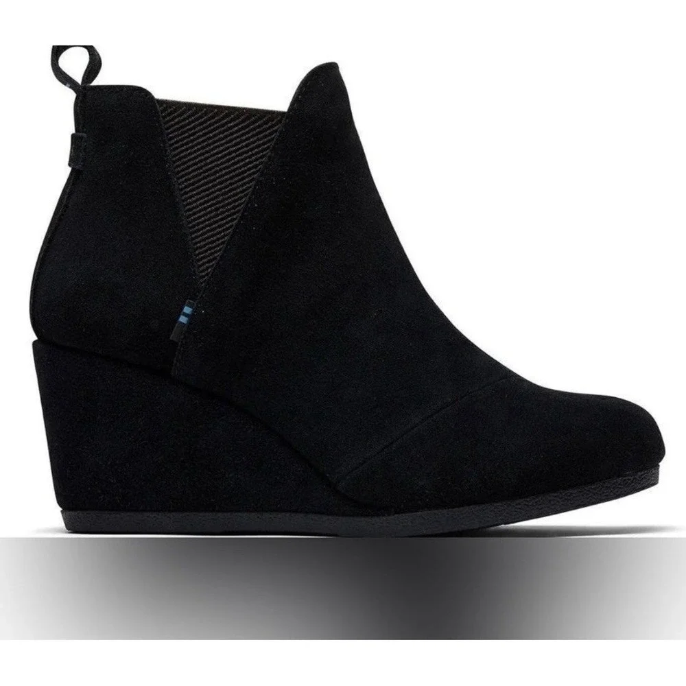 Toms - Black Kelsey Wedge Boot - Picture 1 of 8